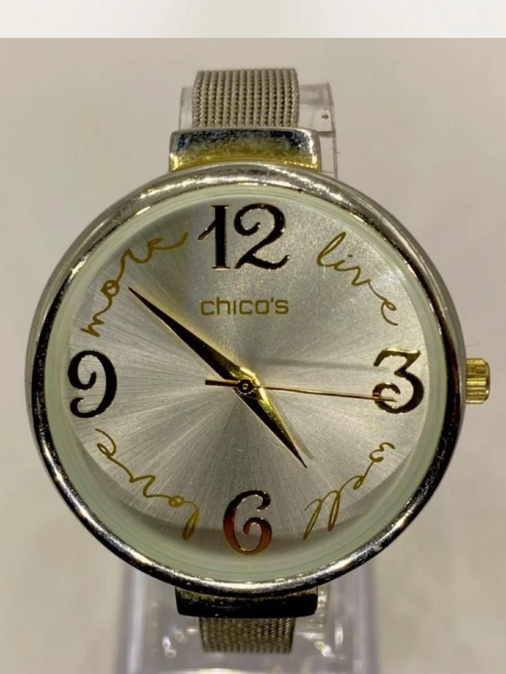 Chico”s ***   Silver Dial Mesh Strap Watch - Silver *^* Cheeky Chicos !